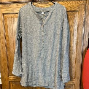 Gray Striped Long Sleeve Tunic